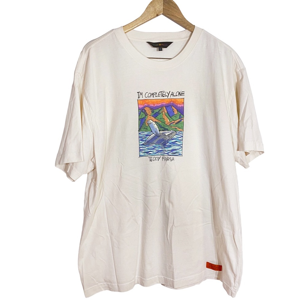 Teddy Fresh Humpback Whale Completely Alone Tee by Hila Klein XL